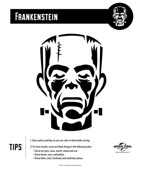 Frankenstein Pumpkin Carving Template